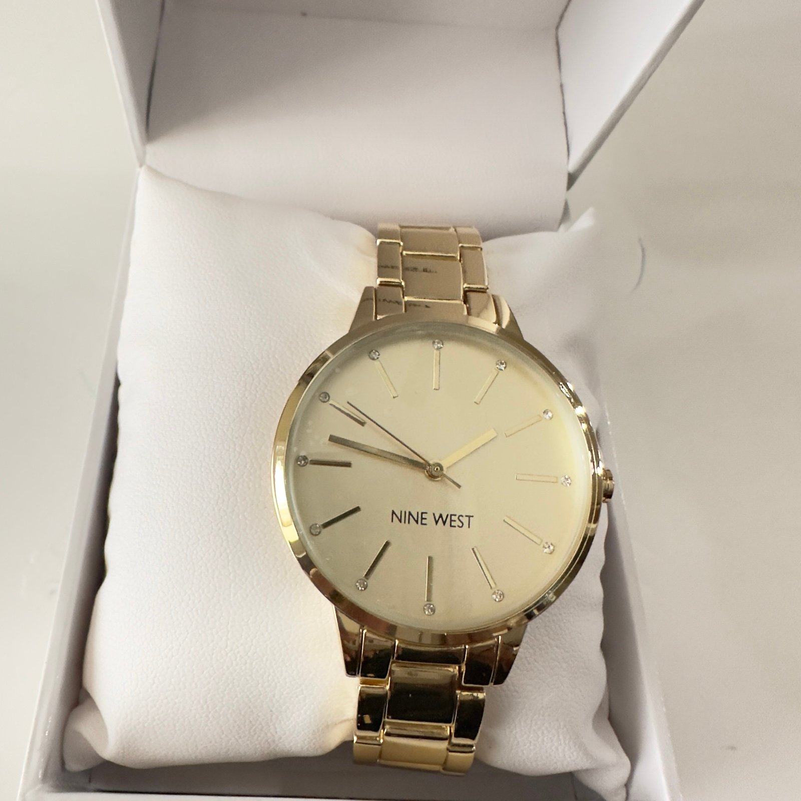 Nine West Gold Tone Bracelet Watch Womens Classic